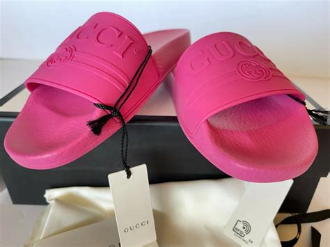 women's rubber slide sandal gucci|gucci pursuit slide sandals.